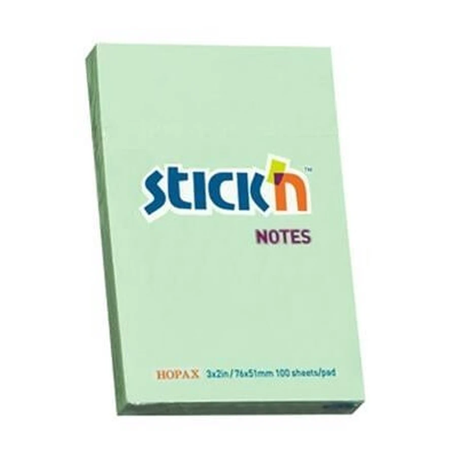 Stickn, zelfklevend notitieblok, 100 pastelgroene vellen