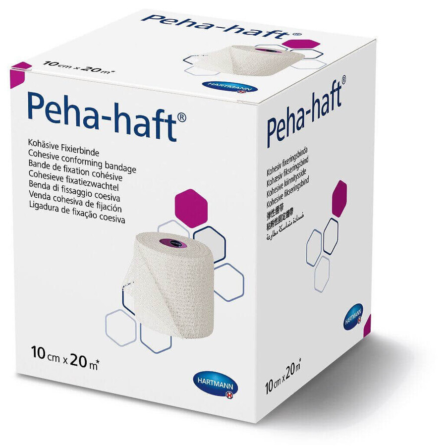 Peha-Haft elastische sluitband, 10 cm x 20 m (932449), Hartmann