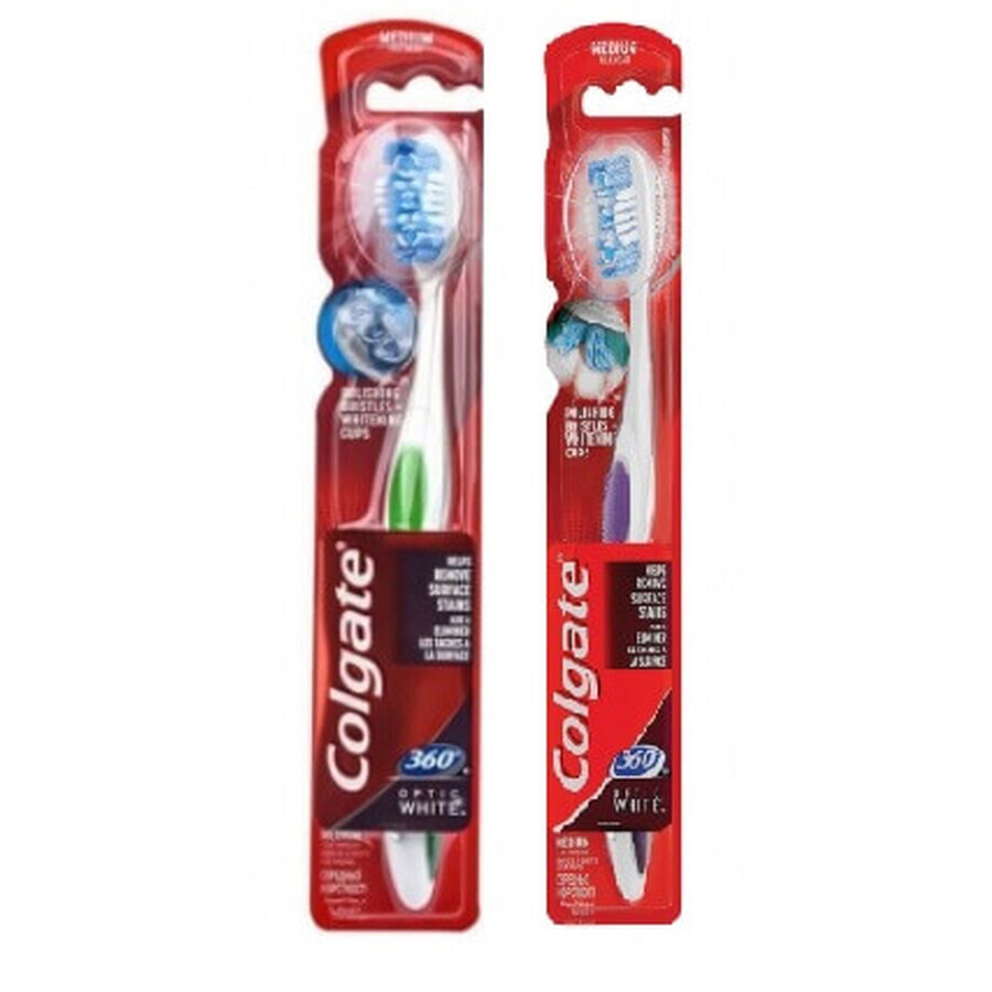 Tandenborstel Colgate 360 Optic White, medium, 1 st.