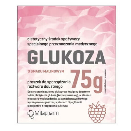 Milapharm Glucose met frambozensmaak, 75g - Lang houdbaar!