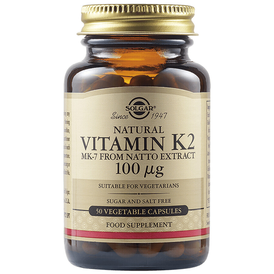 Vitamine K2 100 ug, 50 capsules, Solgar