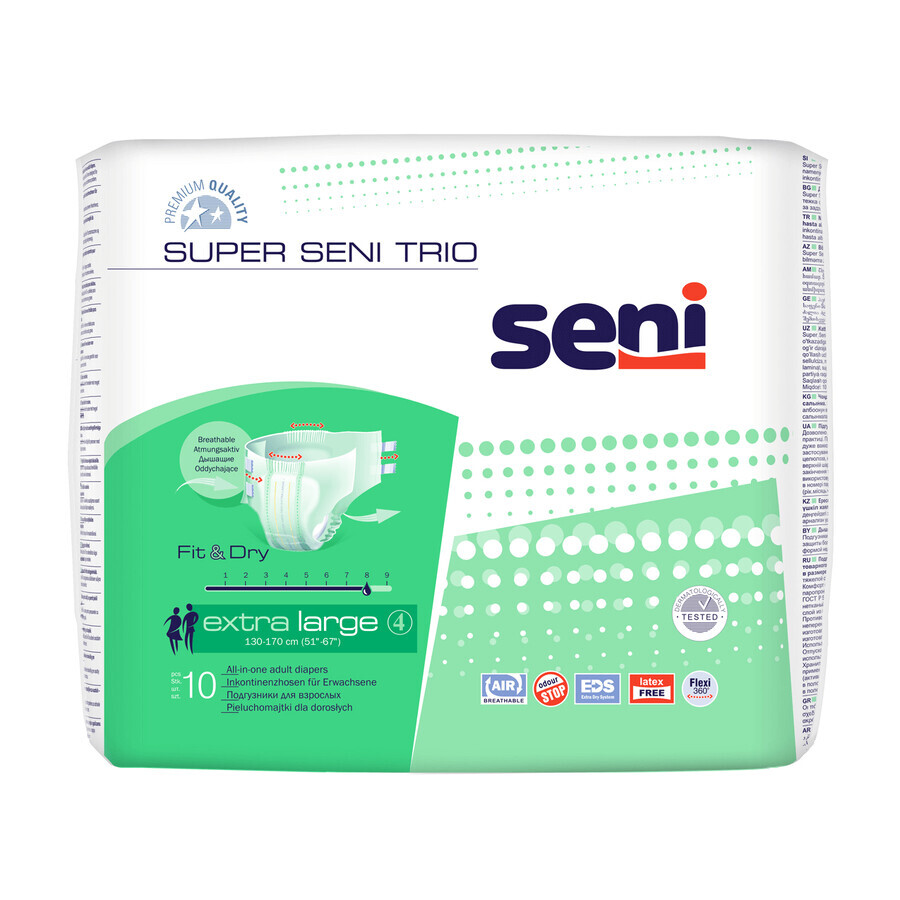 Diapers Super Breasts Trio 10 pcs XL - Long term!