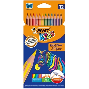 Matite occhi BIC Evolution Stripes, 12 colori