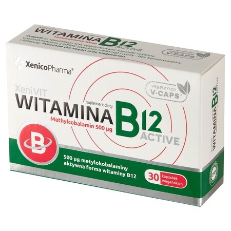 Vitamin B12 Active Methylcobalamin 500 mcg, 30 capsules