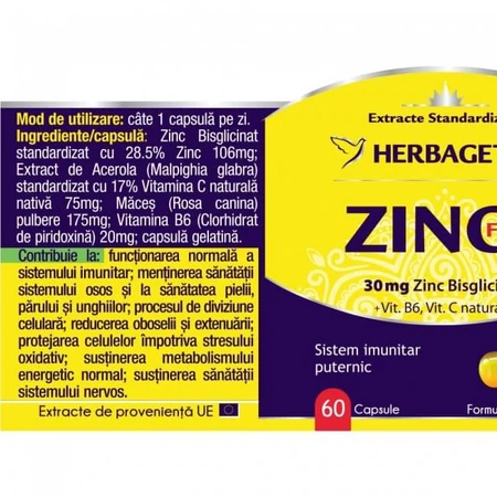 Zinc Forte, 60 capsules, Herbagetica