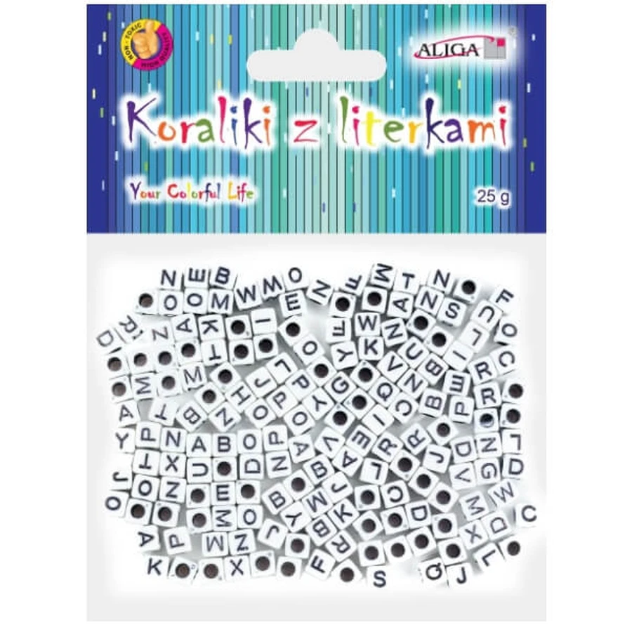 Mărgele cu litere 6mm, 25g