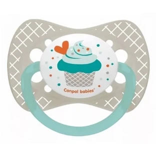 Canpol, fopspeen, silicone, symmetrisch, 0-6m Cupcake 23/282, grijs, 1 st