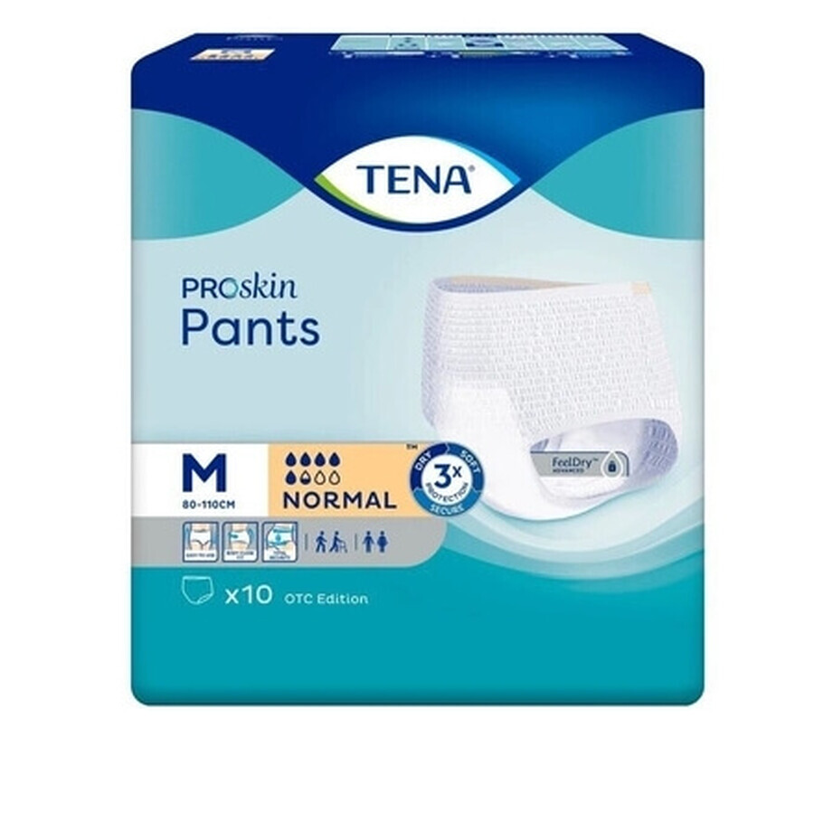 Tena Pants ProSkin chonic normal onderbroek M, 10 stuks - Lange draagdatum!