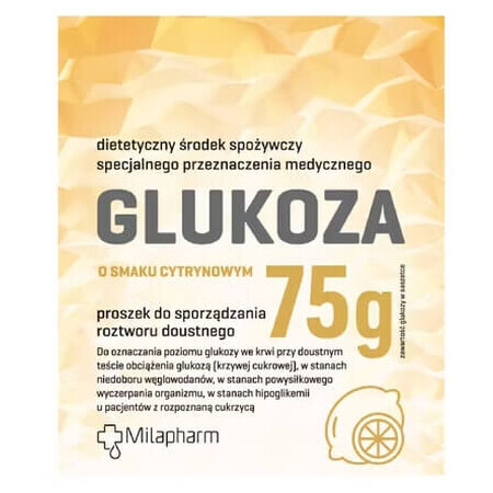 Milapharm Glucose met citroensmaak, 75g - Lang houdbaar!