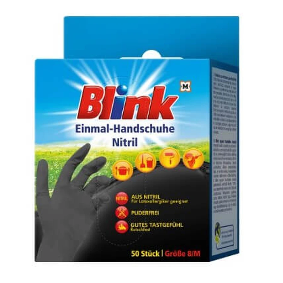 Blink, Wegwerphandschoenen M, rood, 50 stuks