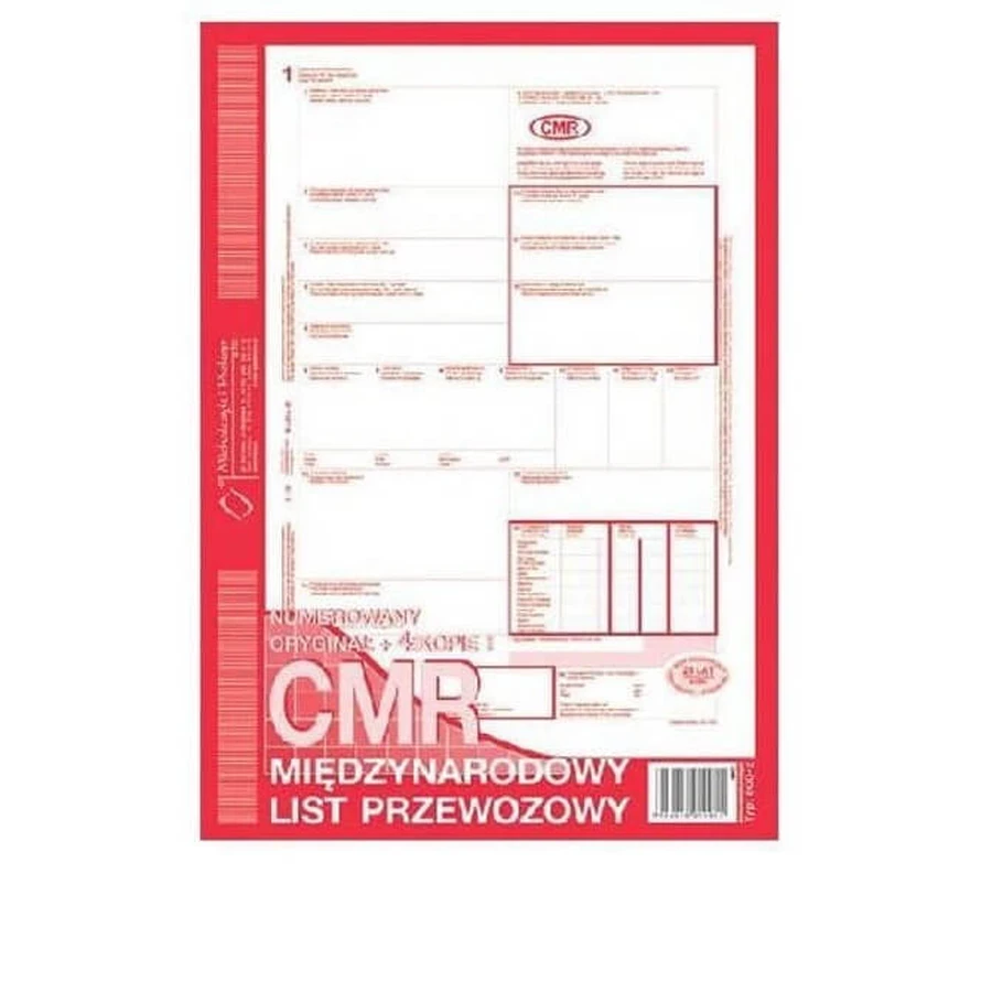 CMR Międzynarodowy list przewozowy, 80 kartek: ceny i cechy
