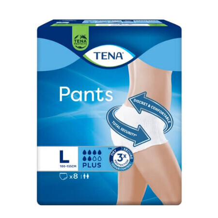 Tena Broek Plus, canonieke slip L, 8 stuks