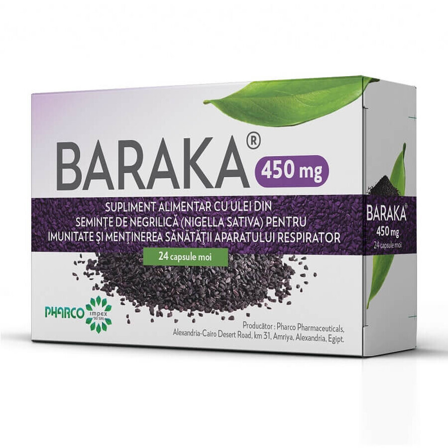Baraka, 450 mg, 24 capsules molles, Pharco Évaluations
