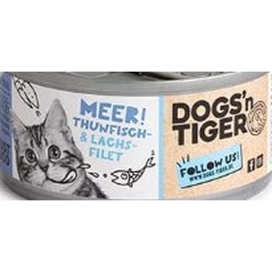 Dogs n Tiger, Nat kattenvoer, vet en bot, 70g