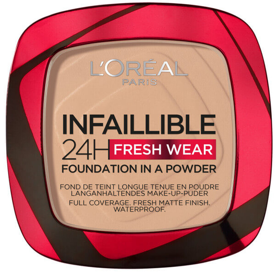 L'Oreal Paris Infaillible 24H Fresh Wear 130 True Beige Fondotinta in polvere opacizzante 24H Fresh Wear 130 True Beige, 9g