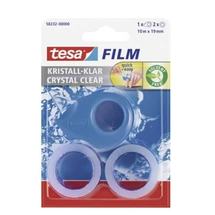 Tesa, Minidispenser, willekeurige kleur + 2 kwastjes 10 m x 19 mm, 1 set