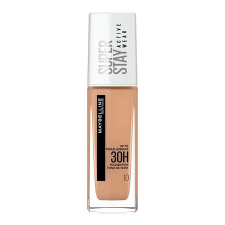 Maybelline Super Stay Active Wear Foundation 30H Gesichtsfarbe 10 Elfenbein, 30ml