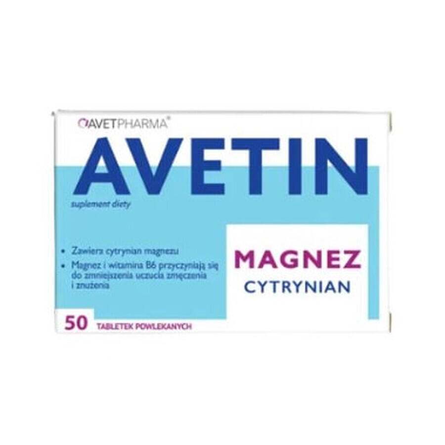 Avetin Citrat de magneziu, 50 comprimate