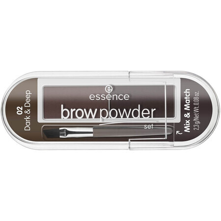 Essence Wenkbrauw Poeder Set Wenkbrauw Styling Kit met Wenkbrauw Pen 02 Donker amp; Diep, 2.3g