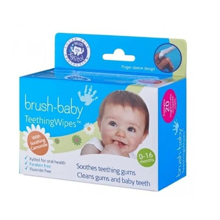 Brush-Baby-BabyTeething Wipes Hygienic chamomile wipes for children 0-16m, 20 pieces