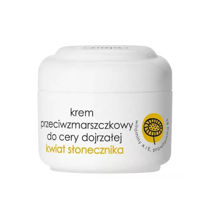 Ziaja, Sonnenblume, Anti-Falten-Creme, reife Haut, 50ml - Lange haltbar!