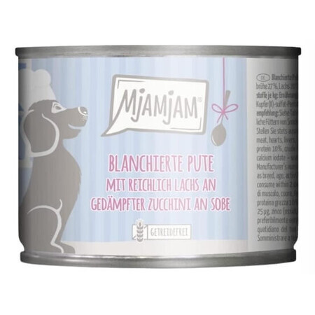 MjAMjAM, Natvoer voor honden, kalkoen en botten, 185g