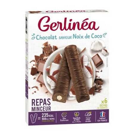 Chocoladerepen met kokos, 372 g, Gerlinea