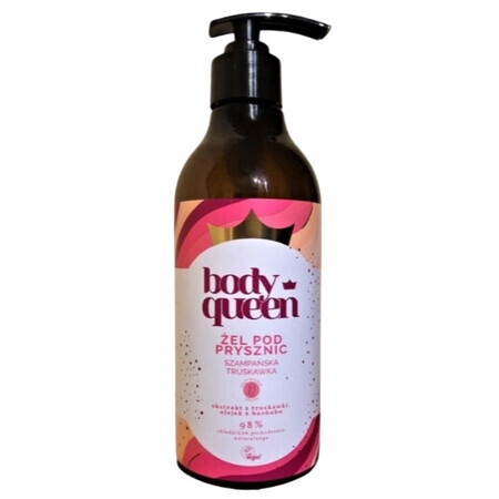 Body Queen Șampanie de căpșuni pentru duș, 400 ml