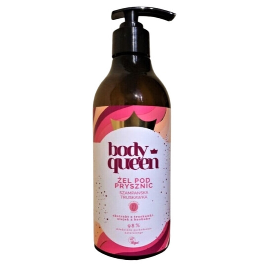 Body Queen Șampanie de căpșuni pentru duș, 400 ml