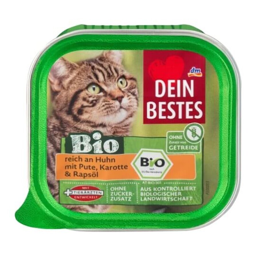 Dein Bestes, Natvoer voor katten, kip en kalkoen, 100 g