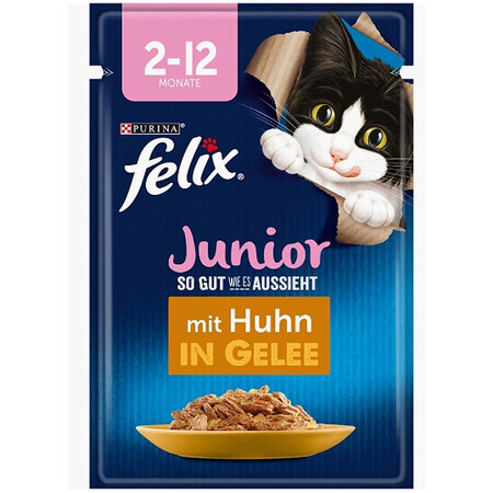 Felix, Junior, kattenvoer, kip in gelei, 85g