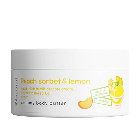 Maschera corpo cremosa Nacomi al gusto di sorbetto alla pesca e al limone, 100ml