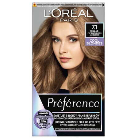 L'Oreal Paris Voorkeur Cool Blondes Kleurwas 7,1 IJsland