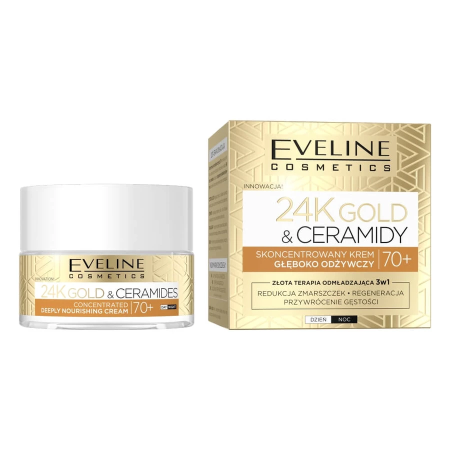 Eveline Cosmetics 24K Gold amp ; Ceramides Concentrated Cream gboko odywywczy 70+, 50ml