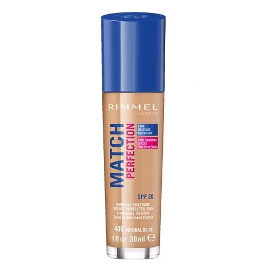 Rimmel Match Perfection Huidvullende Foundation 400 Natuurlijk Beige SPF20, 30ml