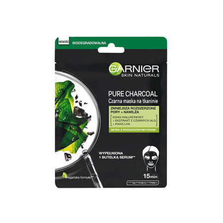 Garnier Pure Charcoal Black Tissue Cleansing Mask with Intel, 28g