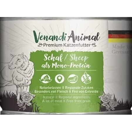 Venandi, Animal Fresh, Natuurlijk kattenvoer, 200g