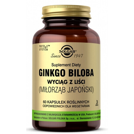 Solgar Ginkgo Biloba miorzb japonica 60 capsules