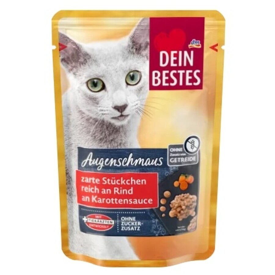 Dein Bestes, Vochtig kattenvoer met romige bos-wortelsaus, 100 g