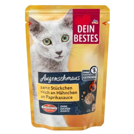 Dein Bestes, Natvoer voor katten, kip in pepersaus, 100 g