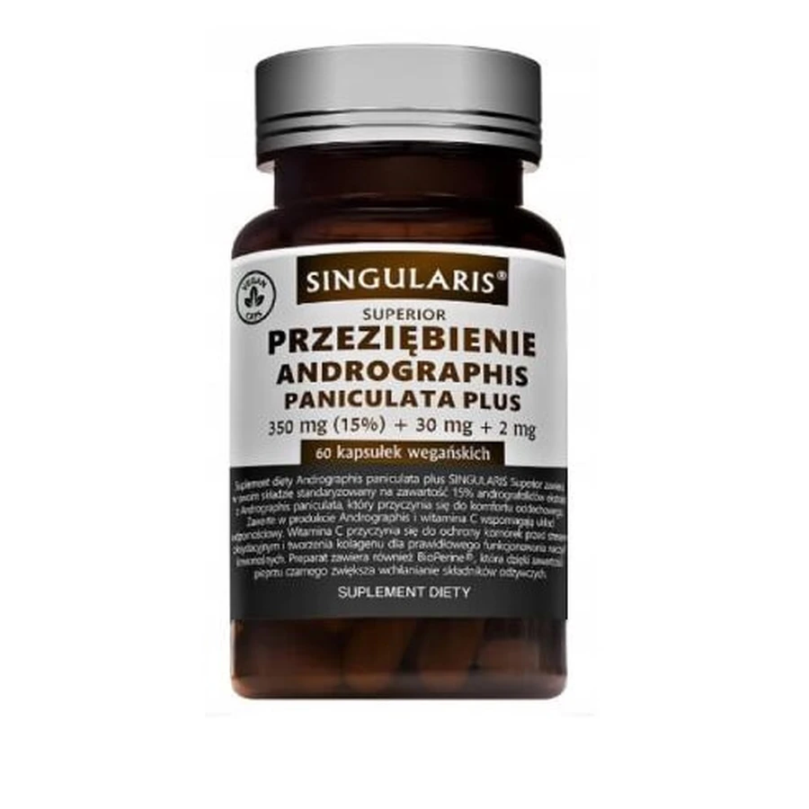 Singularis Przezibienie Andrographis Paniculata Plus 350mg (15%) + 30mg + 2mg, 60 capsules