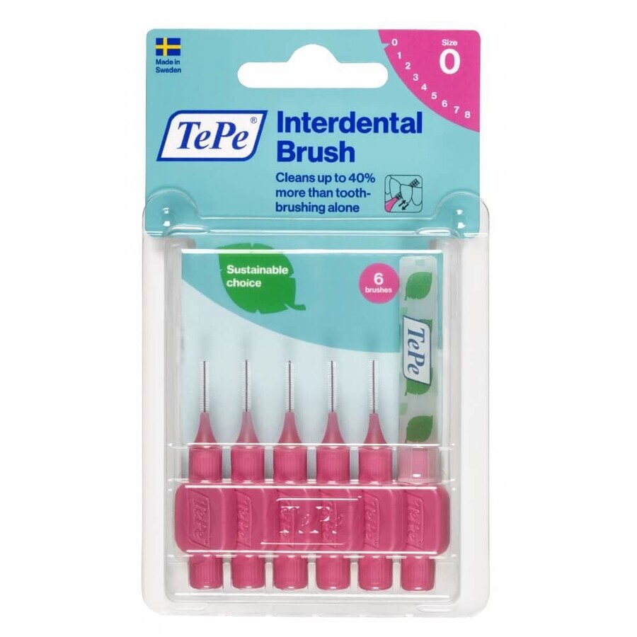 TePe Original toothbrushes 0.4mm pink, 6 pcs.