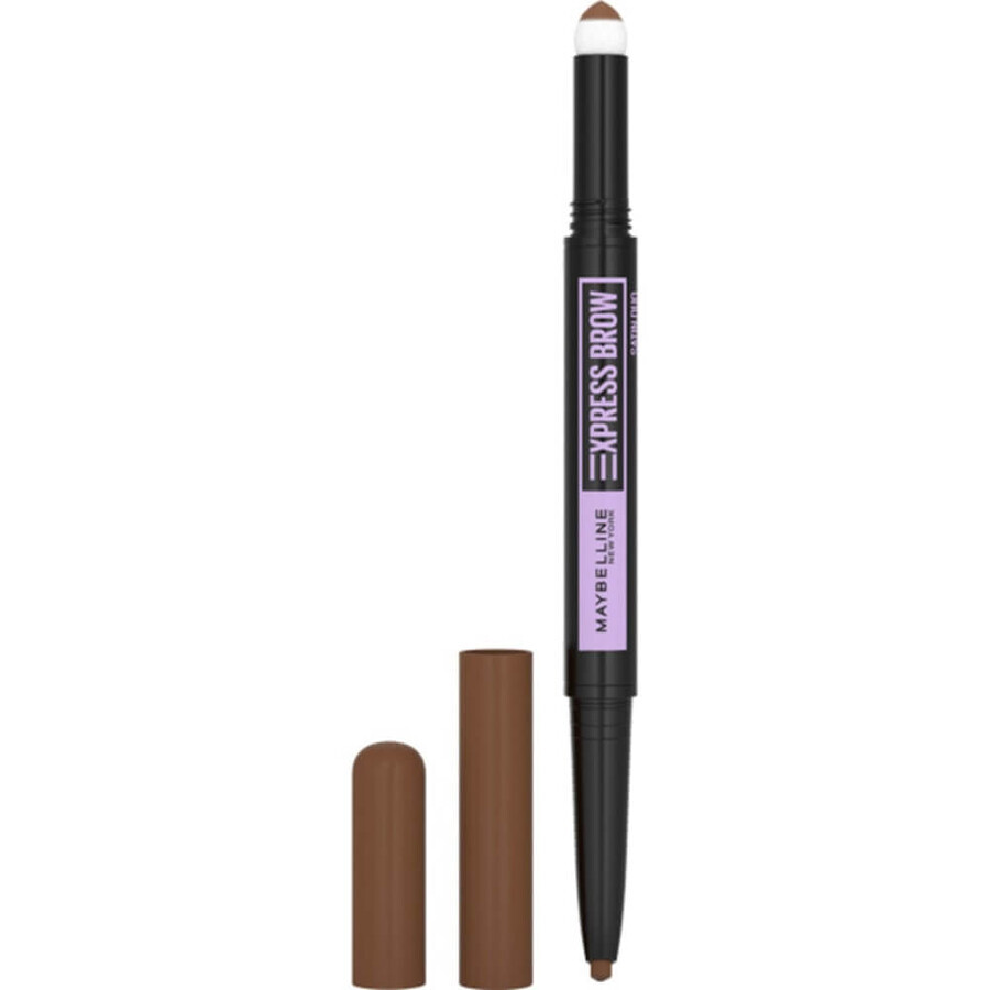 Maybelline Express Brow Satin Duo creion de sprâncene cu două fețe 02 Medium Brown, 0.71g