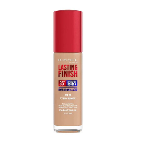 Rimmel Lasting Finish Langhoudende Hydraterende Foundation met SPF20 150 Rozen Vanille, 30ml