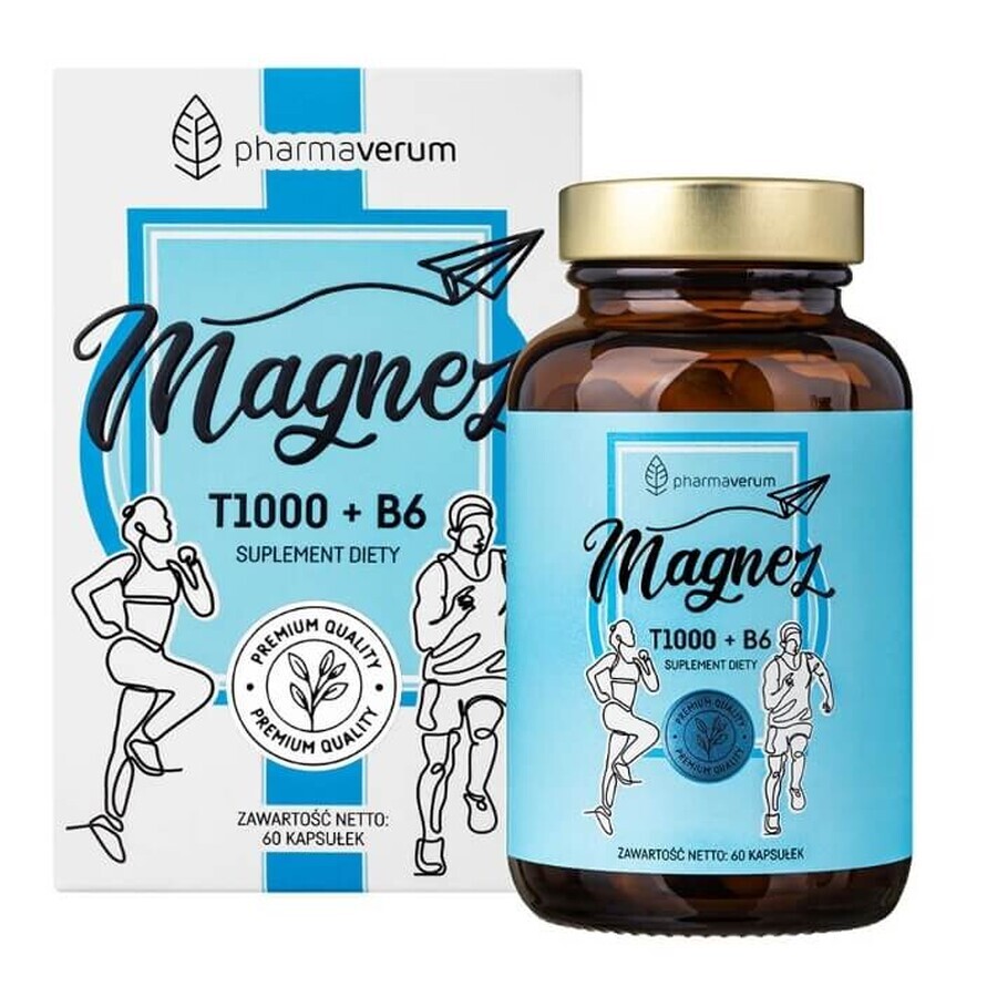 Magneziu T1000 + B6, 60 capsule