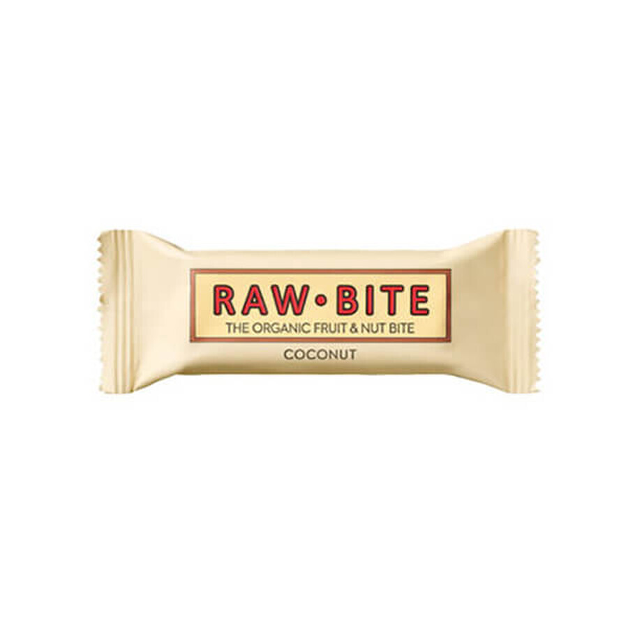 Baton ecologic din fructe, nuci si cocos, 50 g, Raw Bite