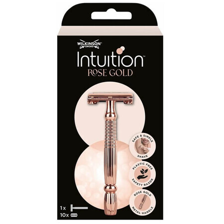 Wilkinson Intuition Rose Gold Scheerapparaat voor dames met verwisselbare scheerbladhandgreep + 10 mesjes