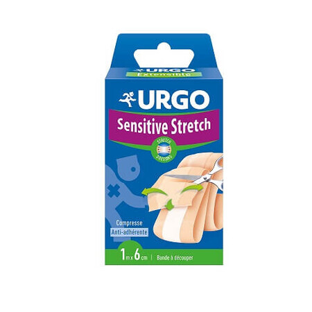 Urgo, Sensitive Stretch 1m x 6cm, 1 verpakking - Gaat lang mee!