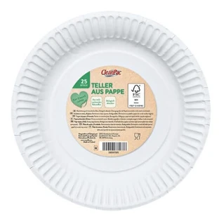 CleanPac, Talerze papierowe 23 cm, 25 sztuk