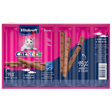 Vitakraft, Snack voor katten, Kattensnoepjes, kabeljauw, 15g